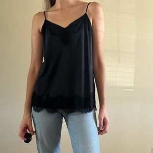 Ella Moss Gray and black lace camisole